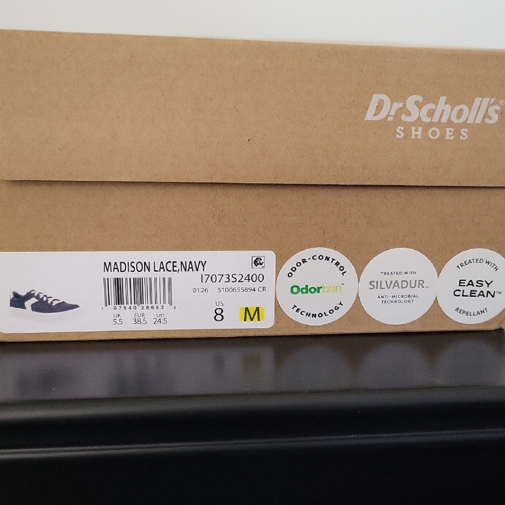 Dr. Scholl's Navy Blue and White Women's Platform Sneakers - Picture 6 of 7